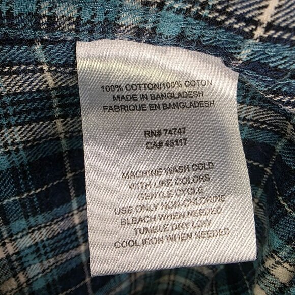 Mens Red Head Blue White Plaid Flannel Shirt Button Down Long Sleeve Size XL - Picture 4 of 8